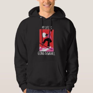 Mein Leben Fährt Bergab Snowboard Hoodie