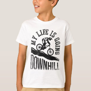 Mein Leben geht bergab Mountainbike Fahrrad T-Shirt