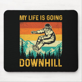 Mein Leben geht bergab - Snowboarder Snowboardi Mousepad