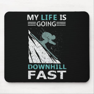 Mein Leben geht steil bergab Steile Skipisten Mousepad