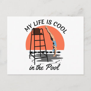 Mein Leben ist Cool im Pool - Perfektes Swim-Desig Postkarte