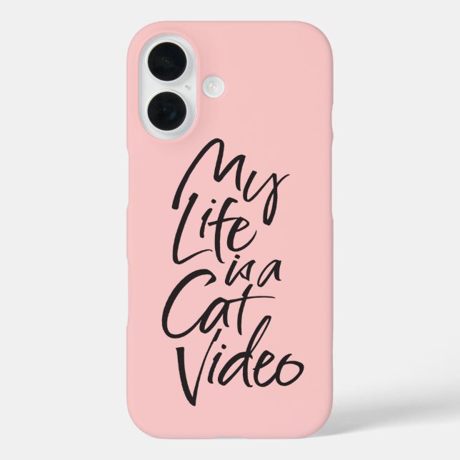 Mein Leben ist ein Cat Video Black Letting Blush P Case-Mate iPhone Hülle (Rückseite)