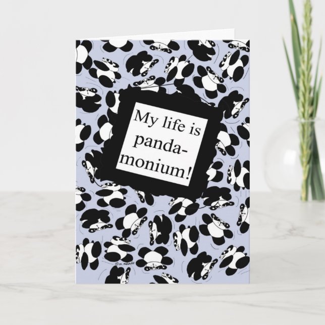 Mein Leben ist Panda-monium - Blau Karte (Vorderseite)