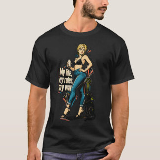 Mein Leben, meine Regeln, mein Weg Retro-Frauen-T- T-Shirt