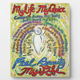 Mein Leben, meine Wahl weißer Engel Malerei Plaque Fotoplatte