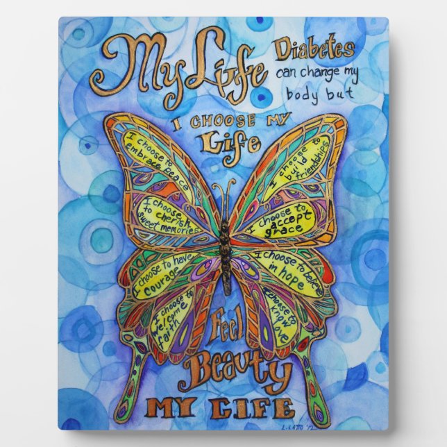 Mein Lebensdiabetes Inspirationsgedicht Plaque Fotoplatte (Vorderseite)