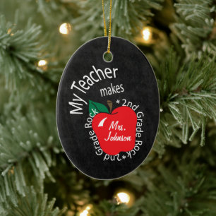 Mein Lehrer macht die 2. Klasse rockig Tafel Keramik Ornament