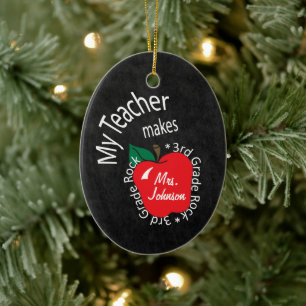 Mein Lehrer macht die 3. Klasse rockig Tafel Keramikornament