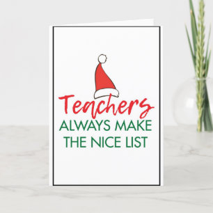 MEIN LEHRER TOP VON SANTAS "NICE LIST" FEIERTAGSKARTE