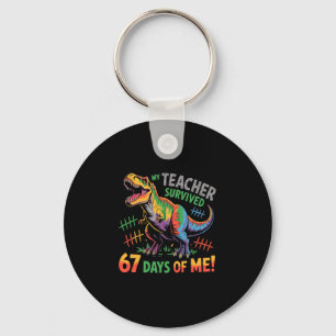 Mein Lehrer überlebte 67 Tage Schule 67 Meme Dino Schlüsselanhänger