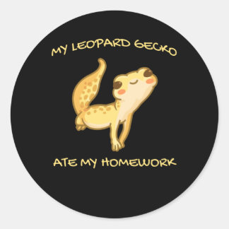 Mein Leopard Gecko Ate Meine Hausaufgaben Gekko Me Runder Aufkleber