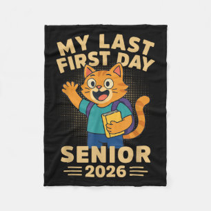 Mein letzter erster Senior 2026 Funny Cat Zurück z Fleecedecke