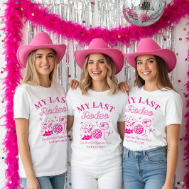 Mein letzter Rodeo Personalisiert rosa Junggeselin T-Shirt