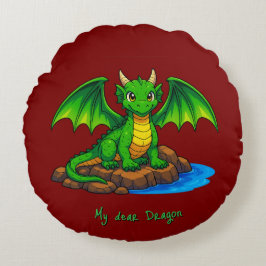 Mein lieber Drache Rundes Kissen