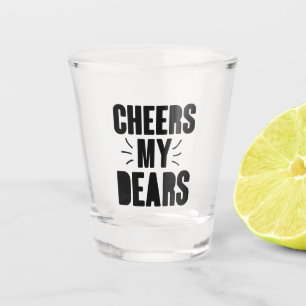 Mein lieber handgezeichnet Typografie-Design Schnapsglas