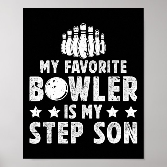 Mein Liebling Bowler Stepdad Bowling Stepdad von e Poster (Vorne)