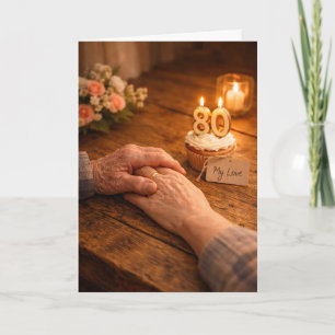 Mein Liebling zum 80. Geburtstag Romantische Kerze Karte