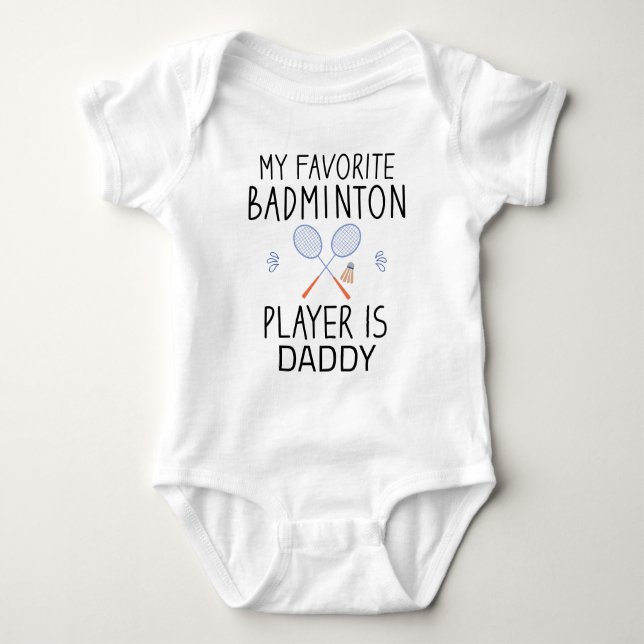 Mein Lieblings-Badminton-Spieler ist Daddy - Badmi Baby Strampler (Vorderseite)