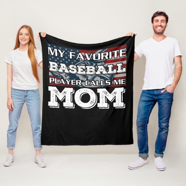 Mein Lieblings-Baseball-Player ruft mich Mama an Fleecedecke (Beispiel)