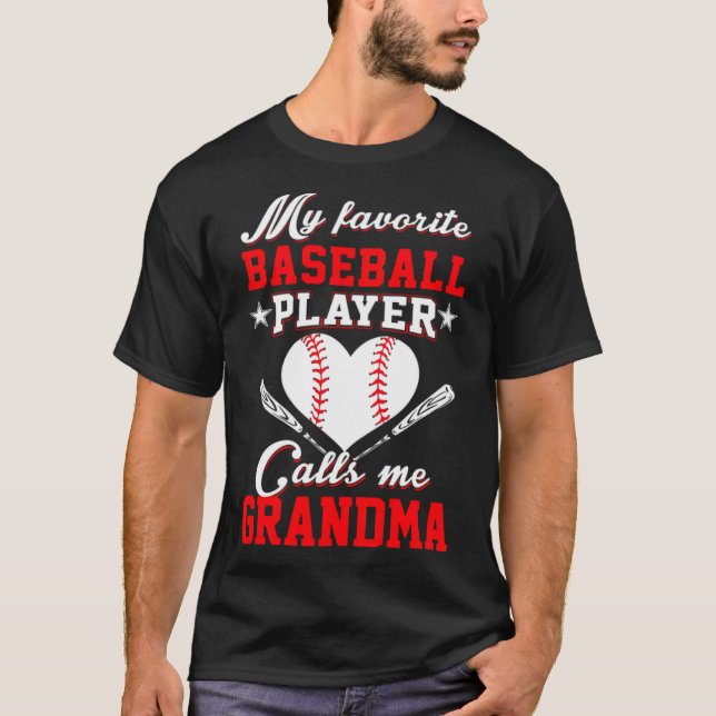 Mein Lieblings-Baseball-Spieler nennt mich Oma als T-Shirt (Vorderseite)