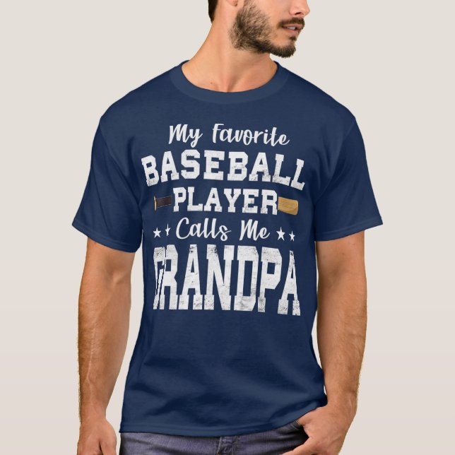 Mein Lieblings-Baseball-Spieler nennt mich Opa T-Shirt (Vorderseite)