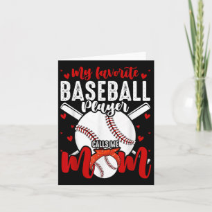 Mein Lieblings-Baseballspieler nennt mich Mama Fun Karte