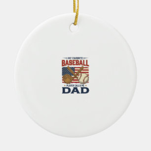 Mein Lieblings-Baseballspieler nennt mich Papa Vin Keramik Ornament