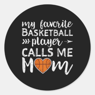 Mein Lieblings-Basketball-Spieler nennt mich Mama Runder Aufkleber