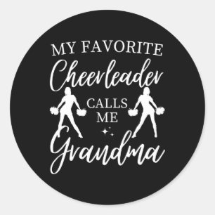 Mein Lieblings-Cheerleader nennt mich Oma Sports C Runder Aufkleber
