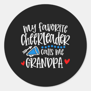 Mein Lieblings-Cheerleader nennt mich Opa Funny Ch Runder Aufkleber