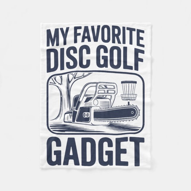 Mein Lieblings-Disc-Golf-Gadget Chainsaw-Witz Disc Fleecedecke (Vorderseite)