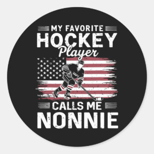 Mein Lieblings-Eishockeyspieler nennt mich Nonnie Runder Aufkleber