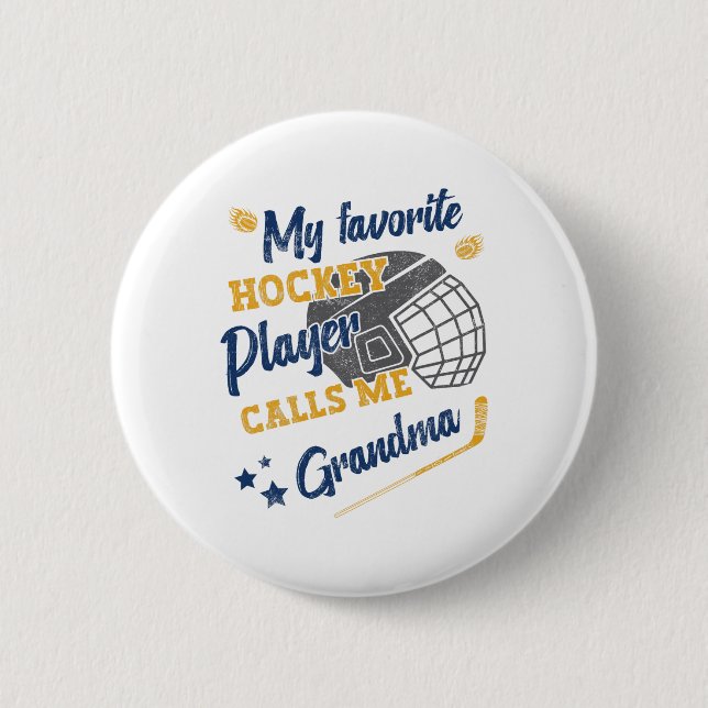 Mein Lieblings-Eishockeyspieler nennt mich Oma, Ei Button (Vorderseite)