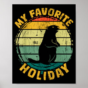 Mein Lieblings-Feiertag Groundhog Day Retro Vintag Poster