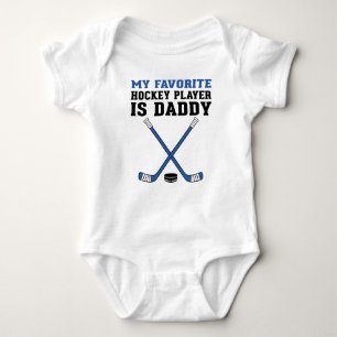 Mein Lieblings-Hockey-Spieler ist Daddy Blue Stick Baby Strampler