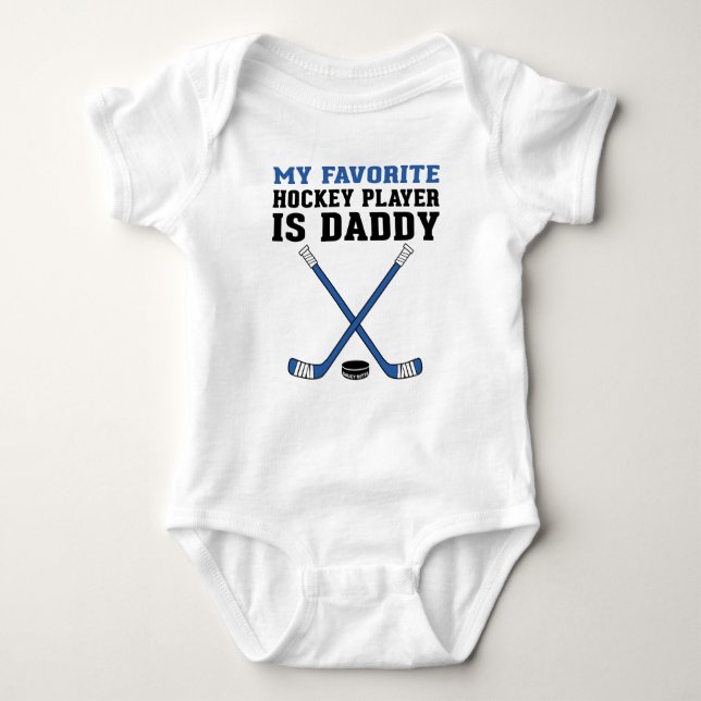 Mein Lieblings-Hockey-Spieler ist Daddy Blue Stick Baby Strampler (Vorderseite)