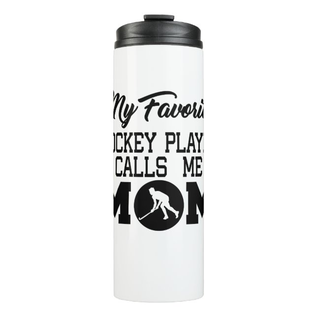 Mein Lieblings-Hockey-Spieler ruft mich Mama Thermosbecher (Vorderseite)