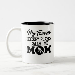 Mein Lieblings-Hockey-Spieler ruft mich Mama Zweifarbige Tasse