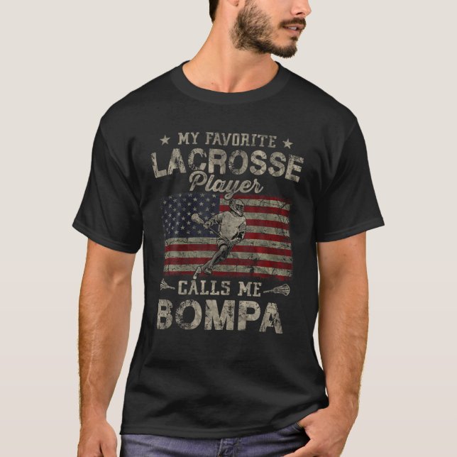 Mein Lieblings-Lacrosse-Spieler nennt mich Bompa-V T-Shirt (Vorderseite)