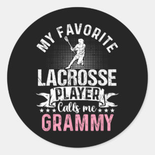 Mein Lieblings-Lacrosse-Spieler nennt mich Grammy  Runder Aufkleber