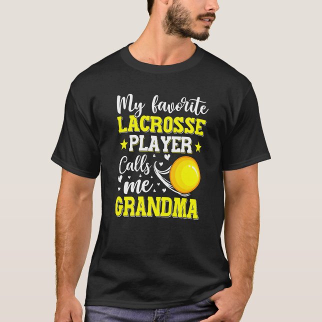Mein Lieblings-Lacrosse-Spieler nennt mich Oma Mot T-Shirt (Vorderseite)