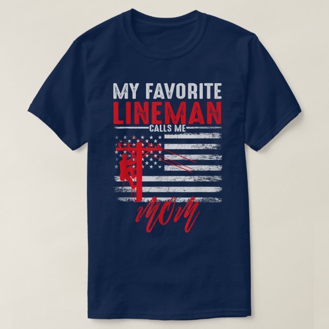 Mein Lieblings-Lineman nennt mich Mama Funny Ameri T-Shirt (Design vorne)