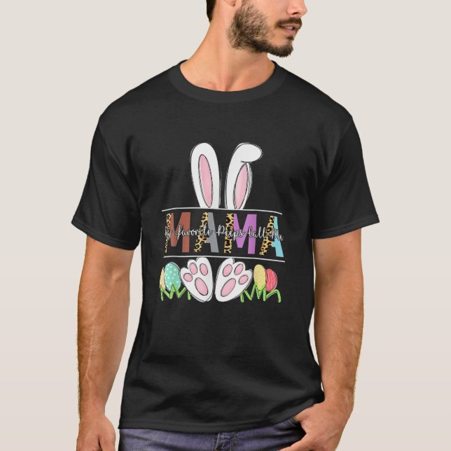 Mein Lieblings-Peep nennt mich Mama Leopard Ostert T-Shirt (Vorderseite)