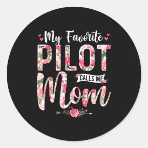 Mein Lieblings-Pilot nennt mich Mom, Frohen Mutter Runder Aufkleber