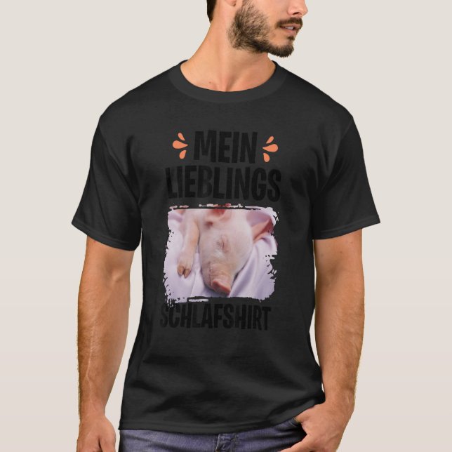 Mein Lieblings-Schlaf-Teacup Pig Mini Pig T-Shirt (Vorderseite)