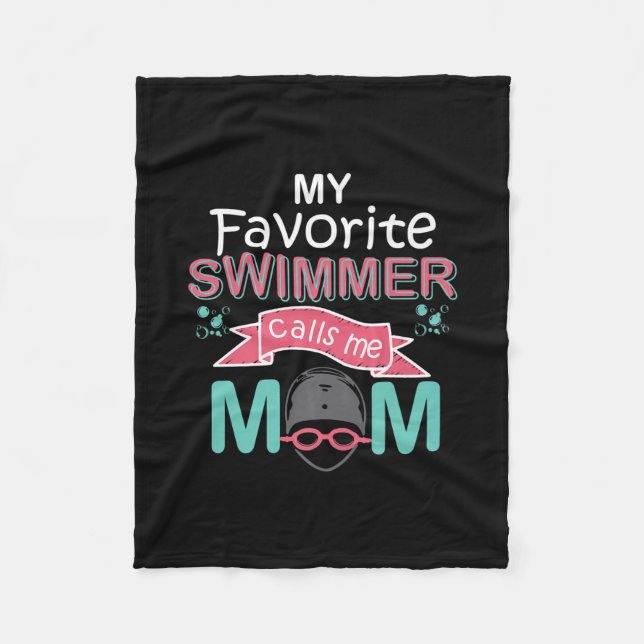 Mein Lieblings-Schwimmer nennt mich Mama Funny Sch Fleecedecke (Vorderseite)