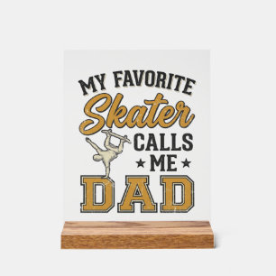Mein Lieblings-Skater nennt mich Dad Vintage-Shirt Acrylschild