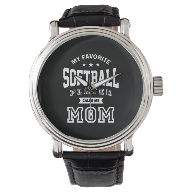 Mein Lieblings-Softball-Player nennt mich Mama Armbanduhr (Vorderseite)