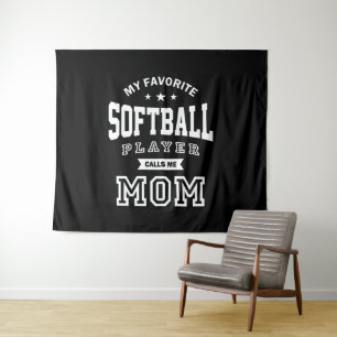 Mein Lieblings-Softball-Player nennt mich Mama Wandteppich