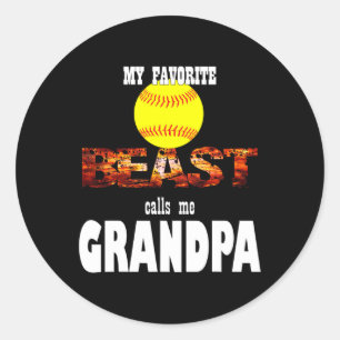 Mein Lieblings Softball-Team nennt mich Opa. Runder Aufkleber